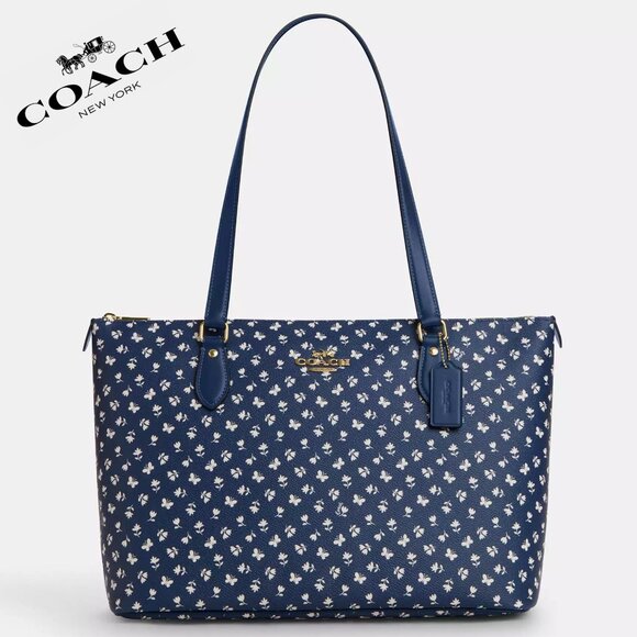 🌸❤️ Coach Gallery Tote Bag With Floral Print - Picture 1 of 8